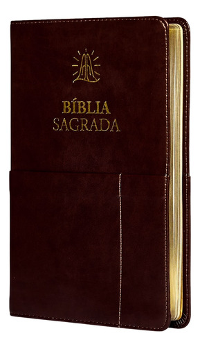 Bíblia Sagrada Slim | Acf | Luxo Marrom | Com Bolso