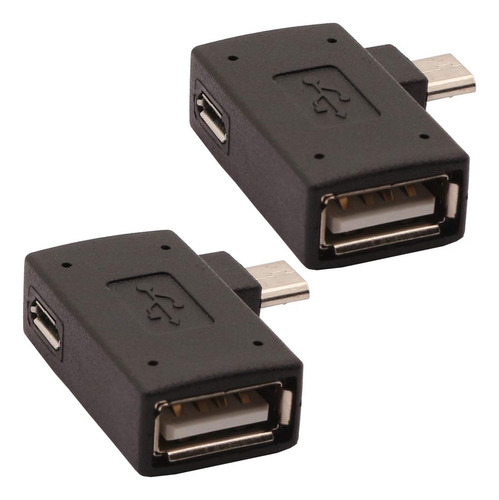 Auvipal Adaptador Otg Micro Usb Alimentado 2 En 1 De 90 Grad