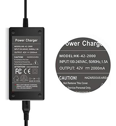 Evaplus Cargador Powerfast De 42 V, Conector En Línea De 3 C