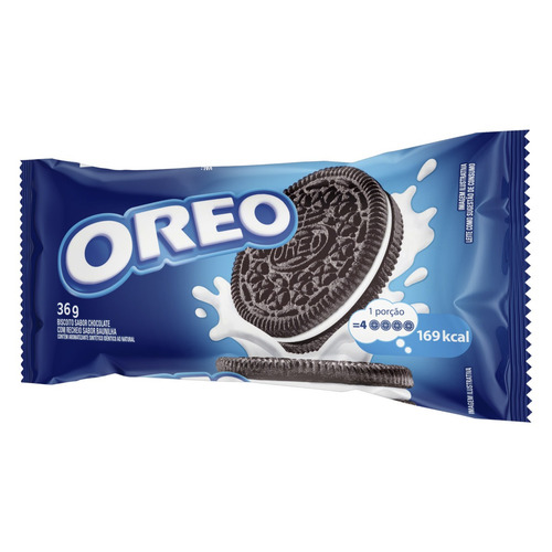 Imagem 2 de 4 de Biscoito Chocolate Recheio Baunilha Oreo Pacote 36g