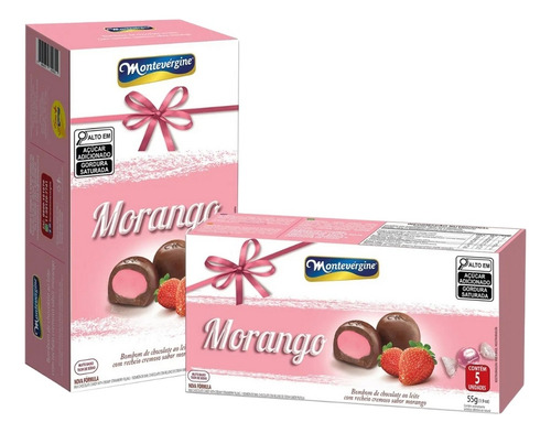 Chocolate Trufas Bombom Montevérgine Recheado Doce 55g 06un