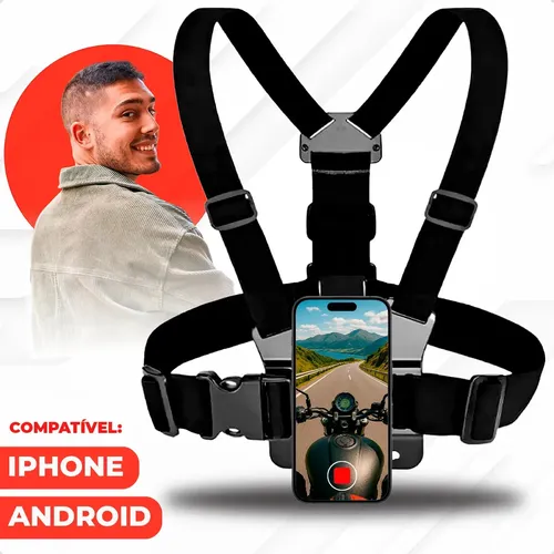 Suporte De Peito Para Celular Câmera Peitoral Cinturão Ajustável ...