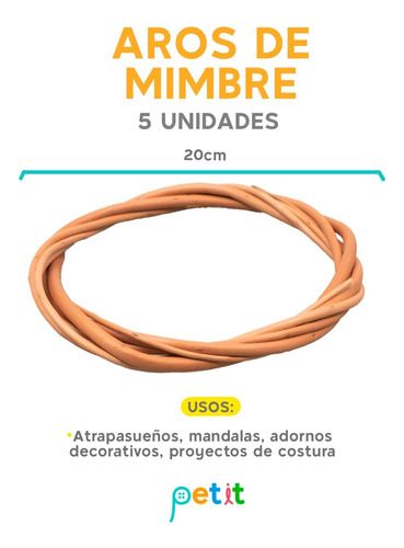 Aros De Mimbre 20 Cm X 5 U.