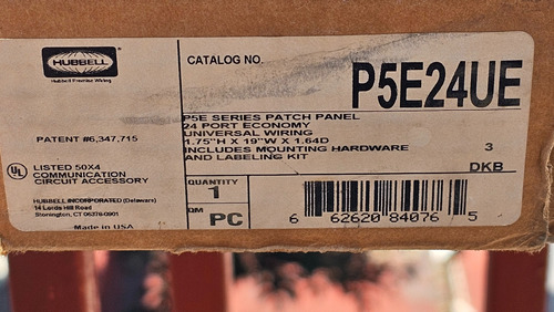 2 Piezas Patch Panel Hubbel Cat5e Modelo P5e24ue Como Nuevos