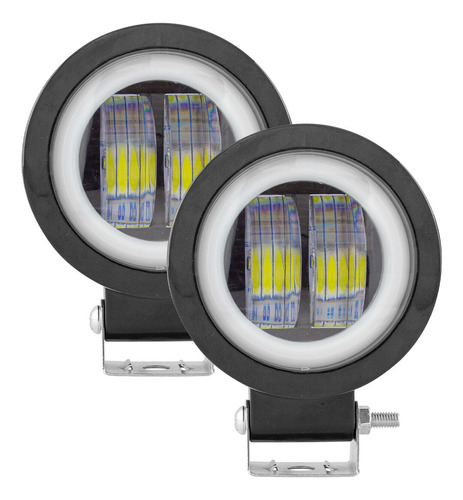 2 Faros Led Cob Aro Ojo Ángel Blanco Rojo 2 Leds Tunelight