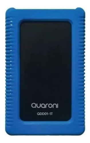 Disco Duro Externo HDD Quaroni con Capacidad de 1TB Resistente a Golpes y Polvo en Color Negro y Azul Modelo QDD01-1T