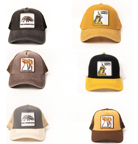 Gorra Trucker Premium Animales Varios Regulable Gabardina