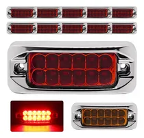 Comprar 10 Plafones 12 Led Lateral Rectangular Fija Estrobo 12-24v F