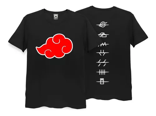 Camisa Camiseta Infantil Akatsuki Nuvem Naruto Série Anime