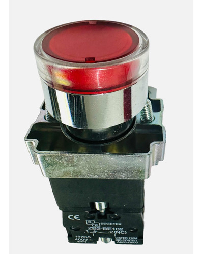 Botón Pulsador Iluminado Rojo 22 Mm