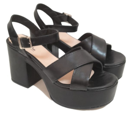 Sandalias Roma Simil Cuero Negro