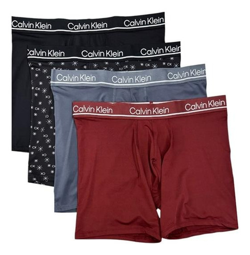 Boxers Brief Calvin Klein Negro/rojo 4 Pack De Microfibra