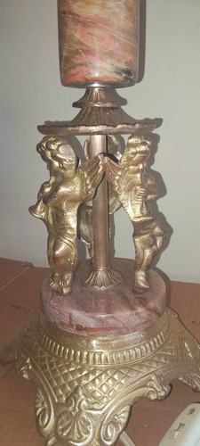 Vint_retro Lámpara Antigua Ángeles De Bronce (Usado)
