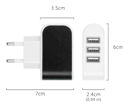 Fonte Carregador Usb 3 Portas - Todos Tipos De Aparelhos Usb