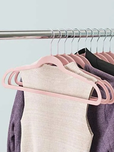 Ganchos Terciopelo Rosa 50 Piezas Para Dama Boutique