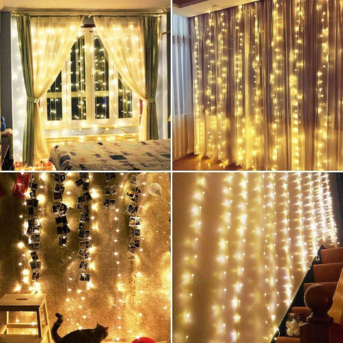 Cortina De Luces Led Estilo Vintage Cálida 3 X 3m 300leds