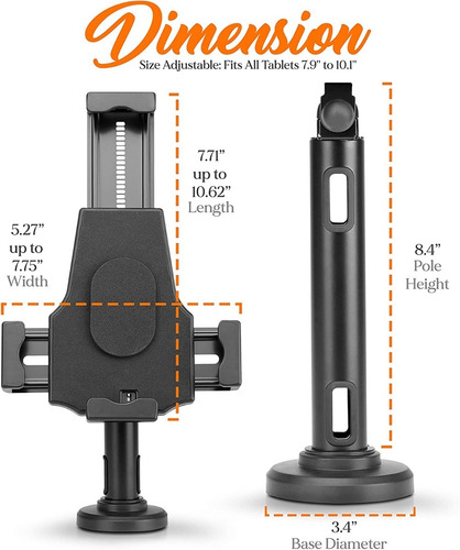 Soporte Universal Anti-robo Para Tablet, Negro