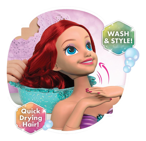 Cabezal De Peluquería Just Play, Princesa Ariel De Disney, 2