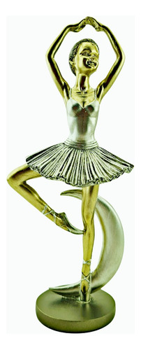 Figura Bailarina Con Luna 25cm Escultura Resina Deco Zn Ct