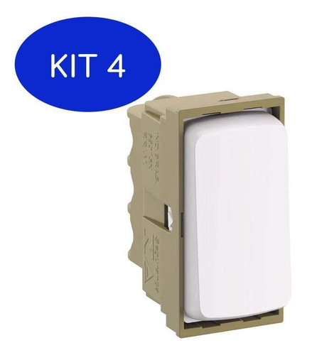 Kit 4 Módulo Interruptor Paralelo Branco 680151 Pial Zeffia