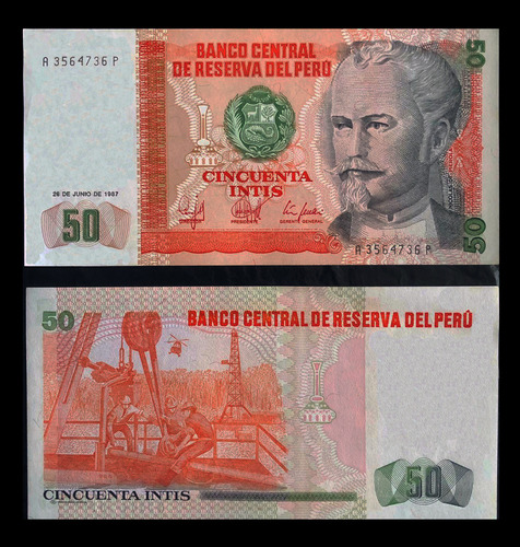 Billete De Colección 50 Intis - Nicolás De Piérola