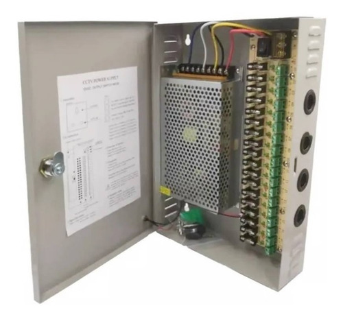 Fuente Poder Para 18 Cámaras Cctv Dc 12v 20a Gabinete Metal