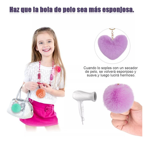 30 Llaveros De Corazón Con Pompones - Lote Al Mayoreo Mix De Colores