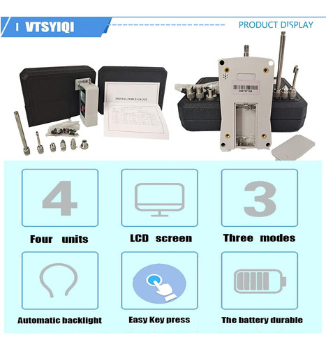 Medidor De Fuerza Digital Push Pull Gauge Tester Con 500n
