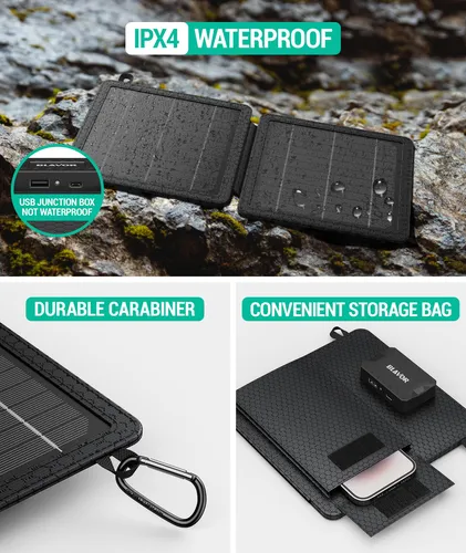 Cargador Solar Portátil 10 W Panel Plegable Usb-c Usb-a Ipx4