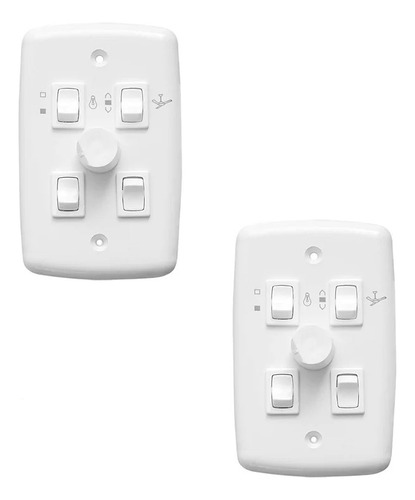 Kit 2 Chave Rotativa Biv 3 Lampadas Espelho 302 Rima