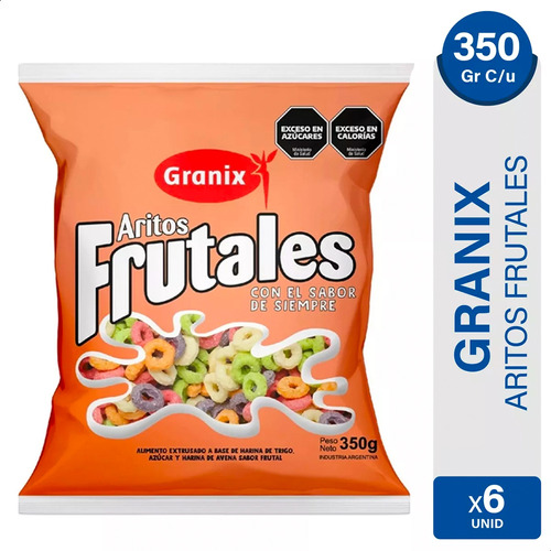 Cereal Granix Aritos Frutales Bajo En Sodio - Pack X6 Unid