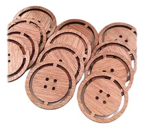 Comprar Botones Madera Navidad Scrapbook 30mm 6pz Manualidades