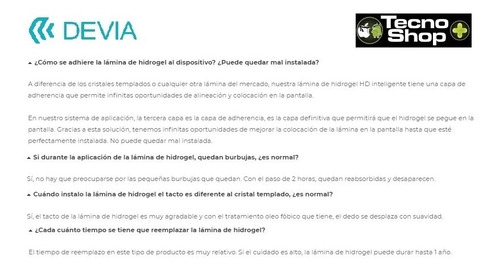 Imagen 8 de 9 de Protector De Hidrogel Marca Devia Display O Tapa Trasera