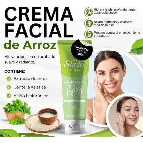 Crema Facial De Arroz Sheló Nabel Acido Hialurónico 2 Pack Todo Tipo De Piel Día/noche