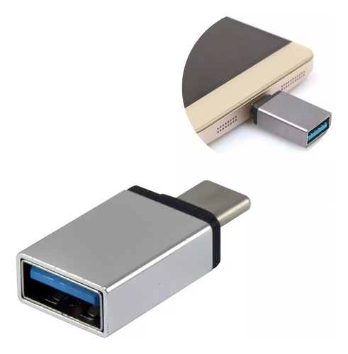 Adaptador Otg Usb Hembra A Usb Tipo C Macho Carga Y Datos