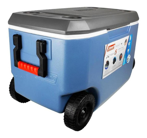 Caixa Térmica Cooler Xtreme 5 62qt 58l C/ Rodas Azul E Cinza