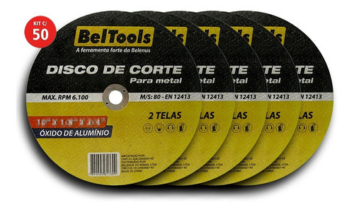 Kit 50 Disco Corte Ferro 4.1/2 X1/8 X7/8 Beltools