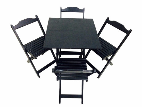 Conjuntos De Mesas Bar 70x70 Com 4 Cadeiras Dobráveis