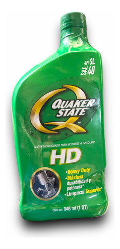 1 Aceite Monogrado Sae 40hd Quaker State 946ml