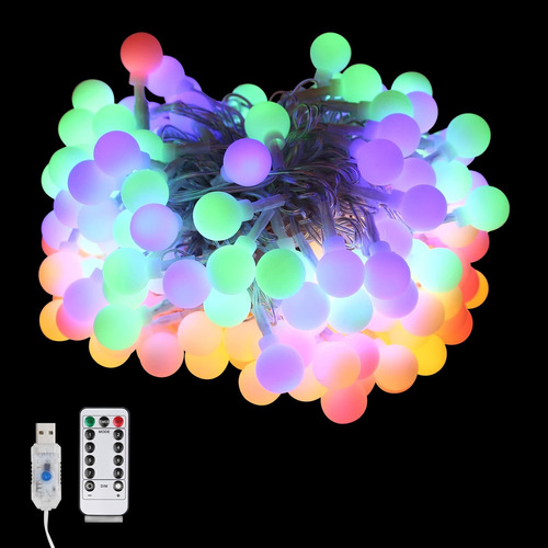 Cadena De Luces De Globo Para Interiores Y Exteriores, 8 Mod