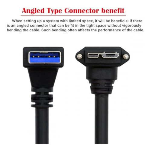 Cy Cable En Ángulo De 90 Grados Usb 3.0 A Macho A