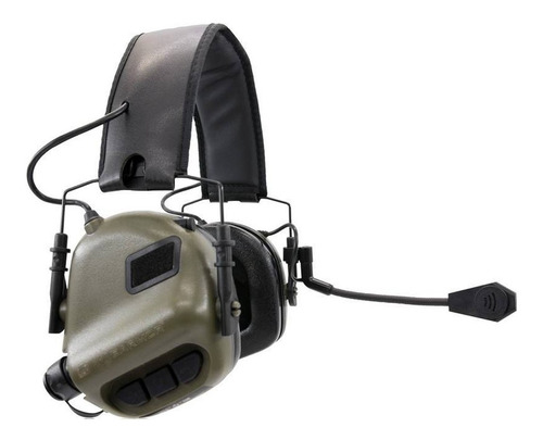 Headset Abafador Eletrônico Auricular Earmor M32 - Militar Cor Verde