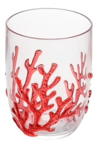 6 Copos Baixos Wolff Coral De Acrílico Vermelho Cor Coral Vermelho