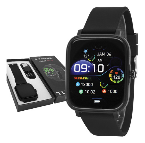 Relógio Smartwatch Tuguir Preto Digital 1 Ano De
