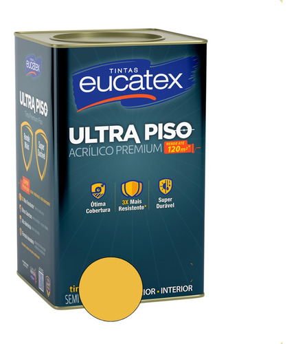 Tinta Ultra Piso E Parede Eucatex 18l Acrílico Premium Cor Amarelo Demarcação