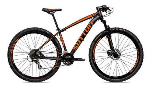 Mountain bike Sutton New aro 29 17" 21v freios de disco hidráulico câmbios Shimano cor preto/laranja
