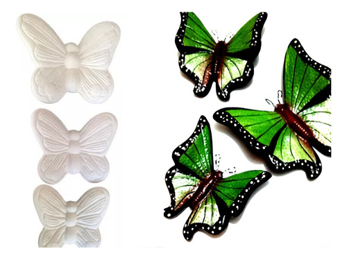 Set De 5 Mariposas Blancas De Cerámica Para Pintar