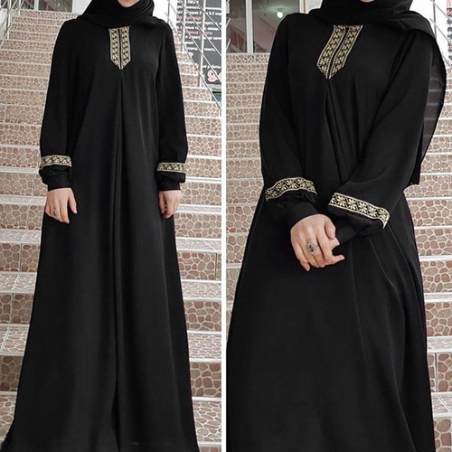 Vestido Para Mujer, Talla Grande, Estampado Jilbab Muslim, M