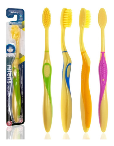Vital Green Cepillo De Dientes Suave Gold Ion, Dorado 4 Pack