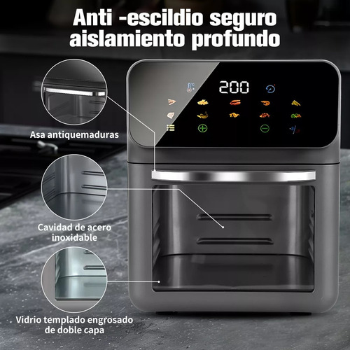 Freidora De Aire Digital Multifuncional Air Fryer 10l,negro